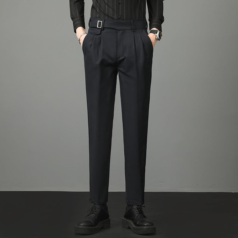Smart casual stretch trousers in a modern slim-fit straight-leg cut
