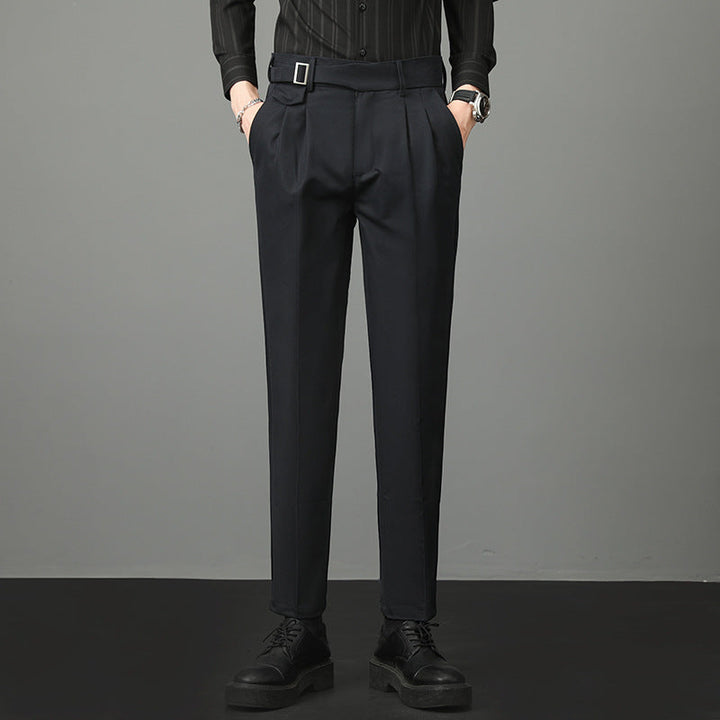Smart casual stretch trousers in a modern slim-fit straight-leg cut