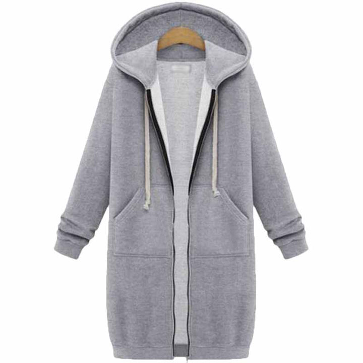 Soft fabric texture of womenswear zip hoodie cardigan