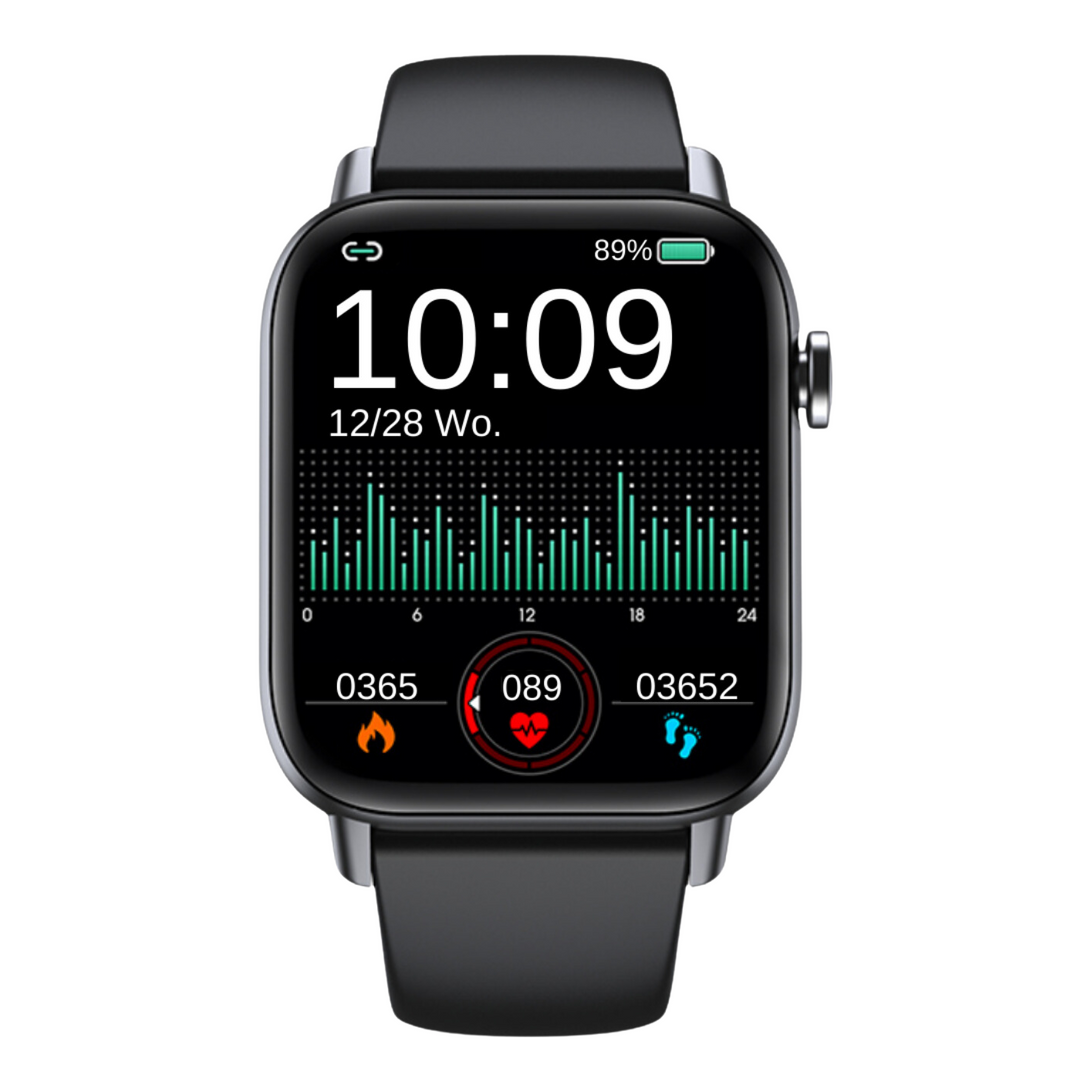 HealthGuard Pro smartwatch front view displaying time and activity tracking interface