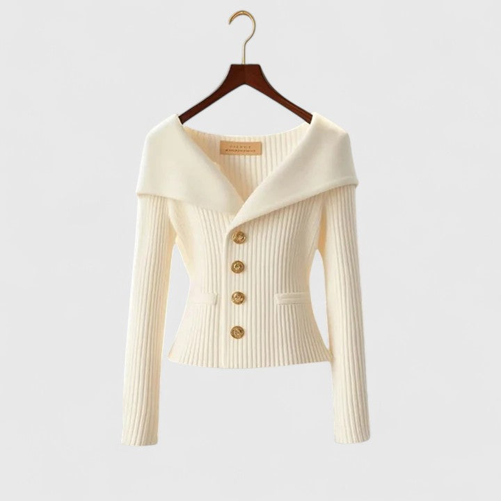 Jessulva | Women’s Ribbed Collar Cardigan