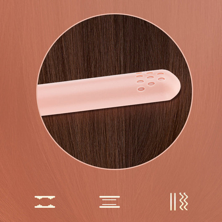 Compact portable hair styler and mini hair iron open for dual styling use