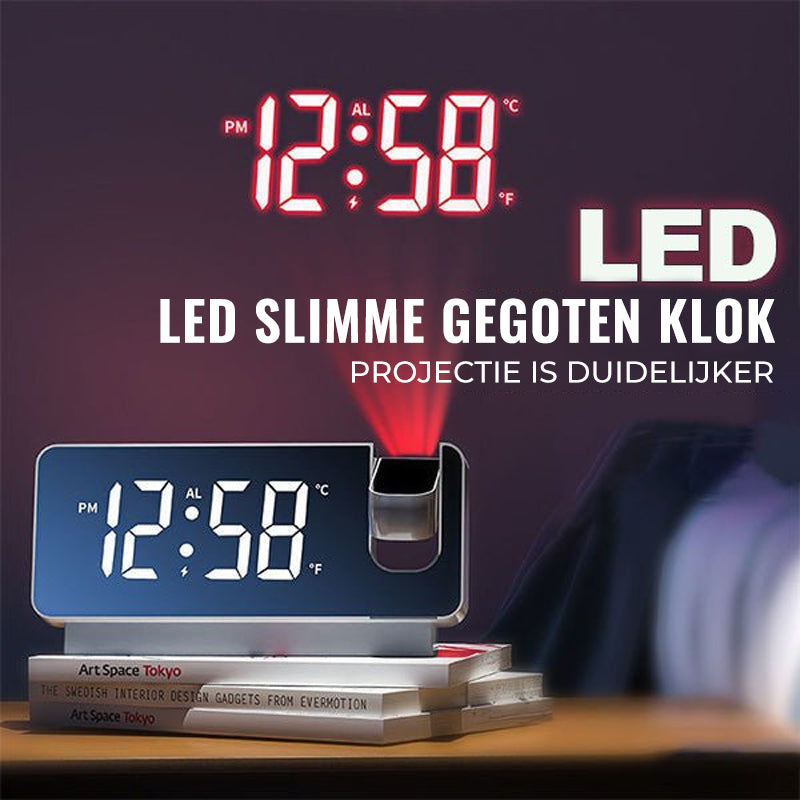 Modern bedroom decor clock accessory with digital projection technology