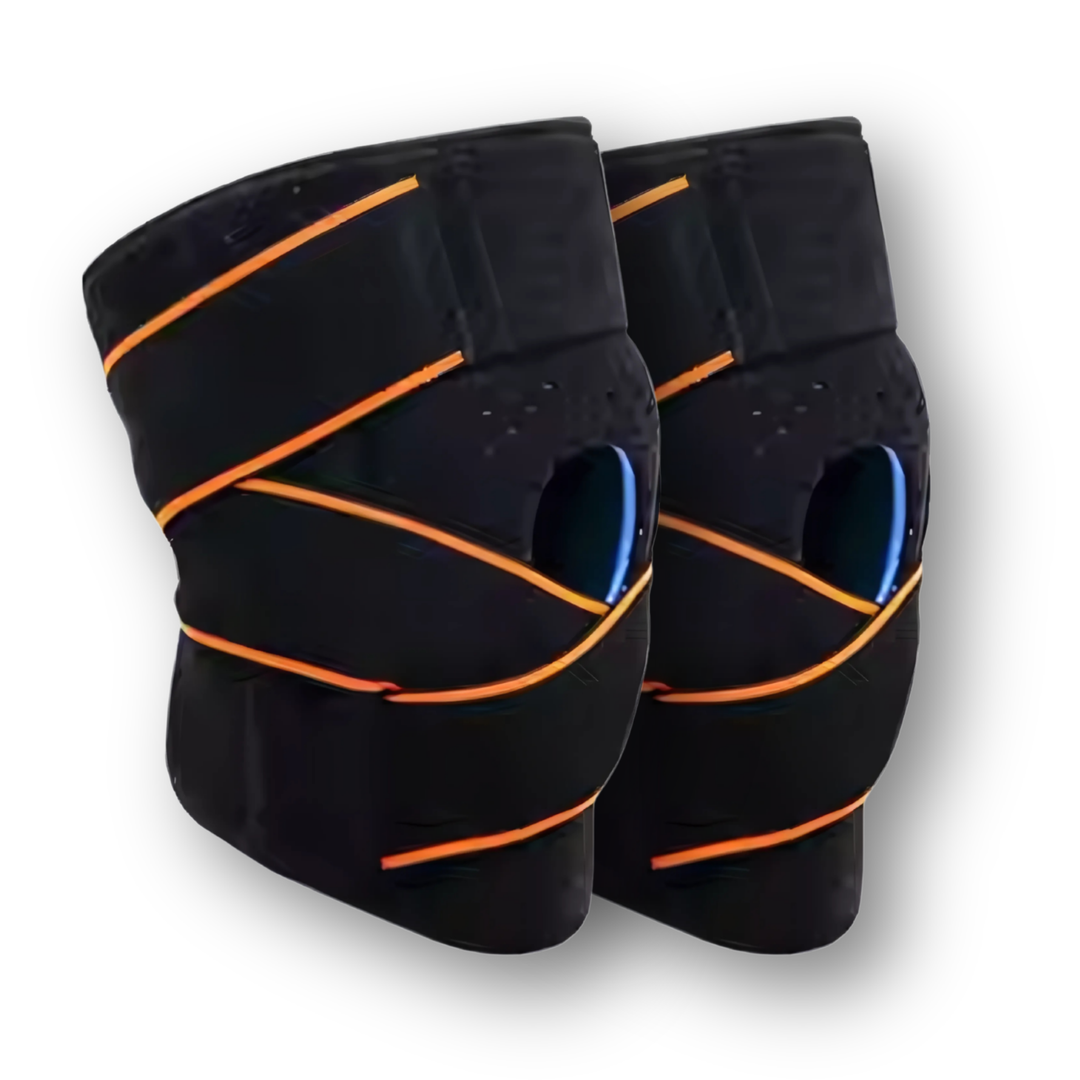 Ergonomic knee brace for athletic support during heavy lifting and running
