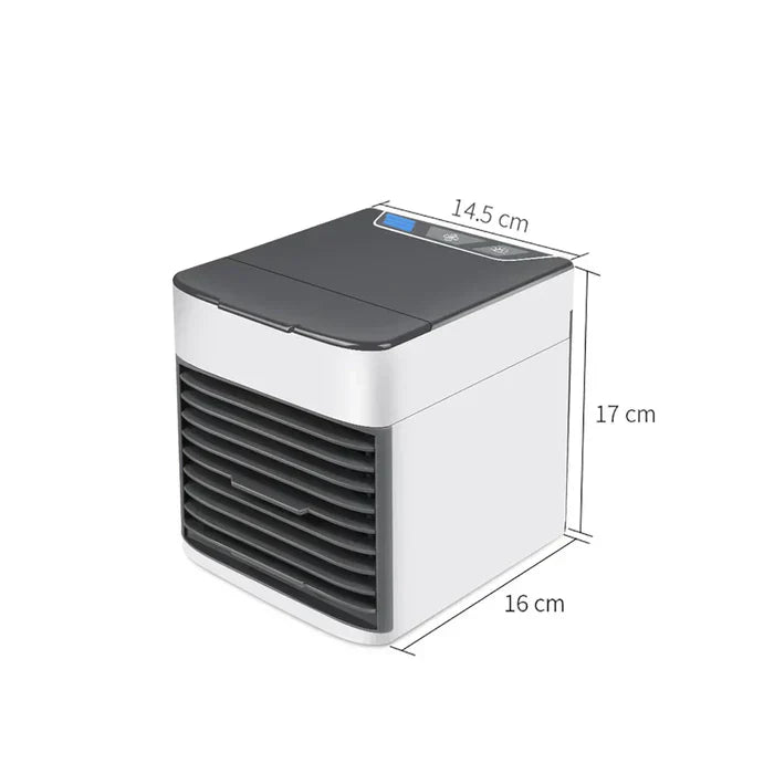 Close-up of the portable air conditioner ventilation vents and adjustable louvers