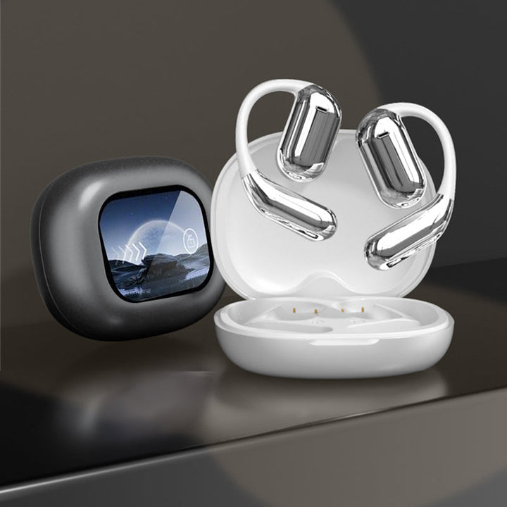 Handsfree calling bluetooth earphones showcasing ergonomic earhook