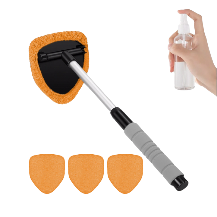 Ergonomic window cleaner with handle for vehicle maintenance