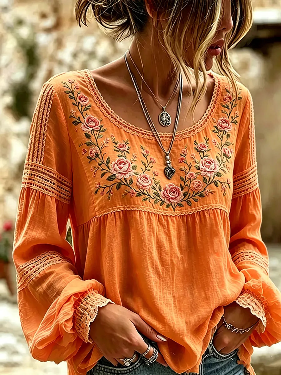 Detailed fabric texture of the lightweight summer fashion womenswear blouse