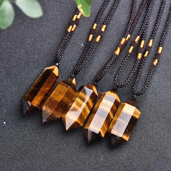Chakra balancing natural gemstone jewelry pendant close-up