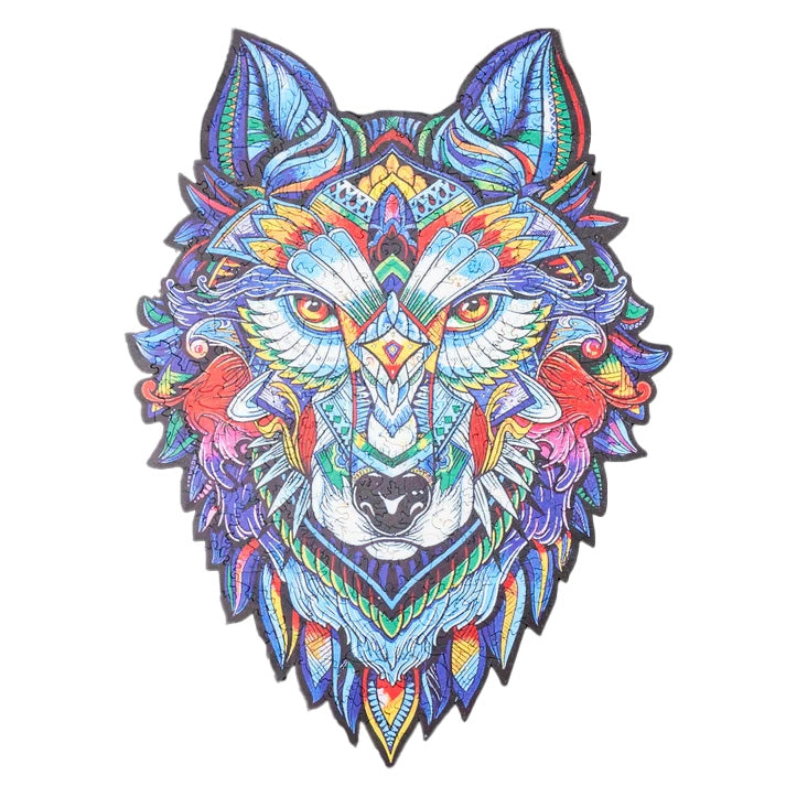 Unisex MajesticWolf wooden jigsaw puzzle in completed display form