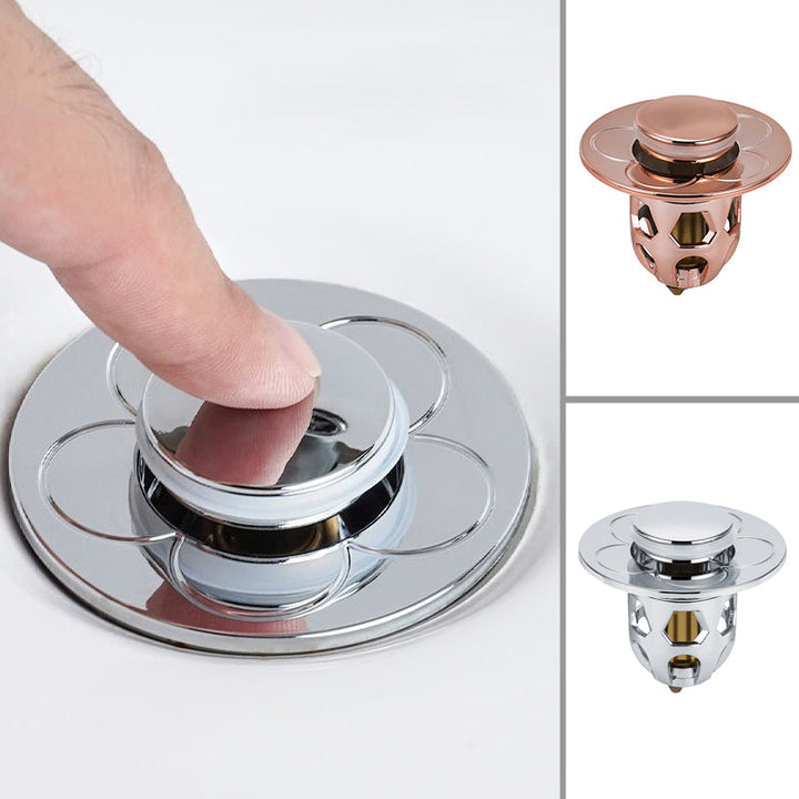 Durable metal drain filter and hair catcher for washbasin plumbing