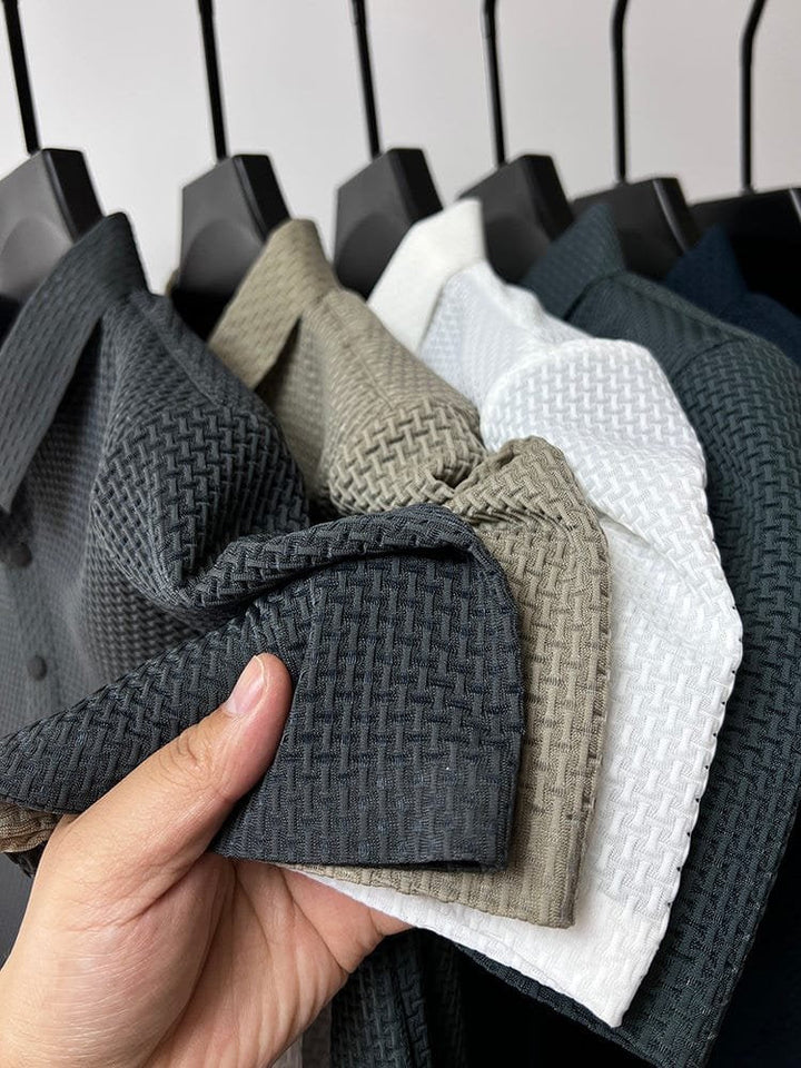 Men's lightweight mesh polo shirt styled for casual wear