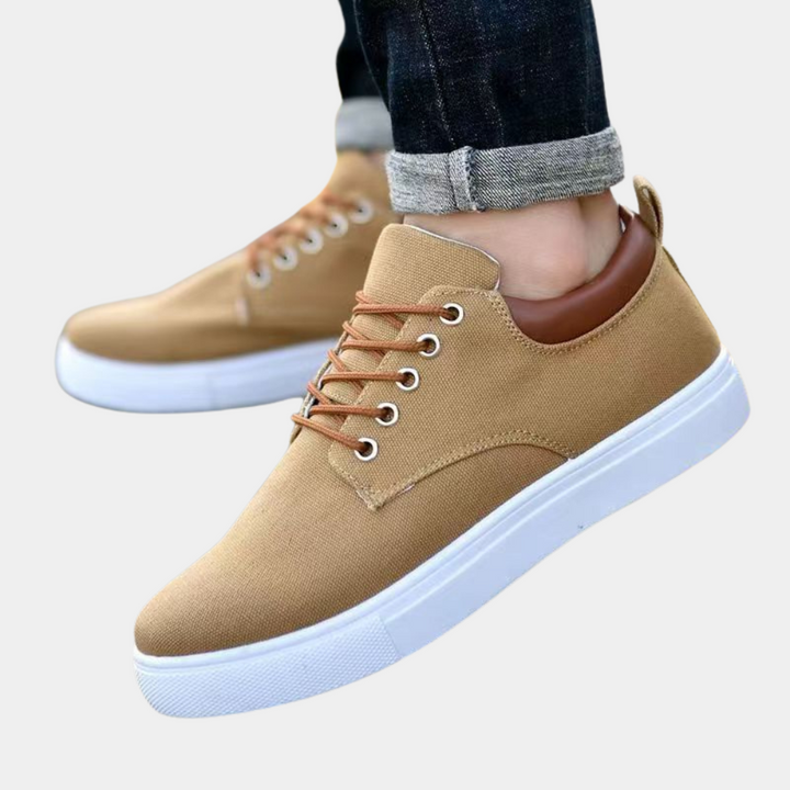 Back view of mens casual sneakers featuring cushioned heel support