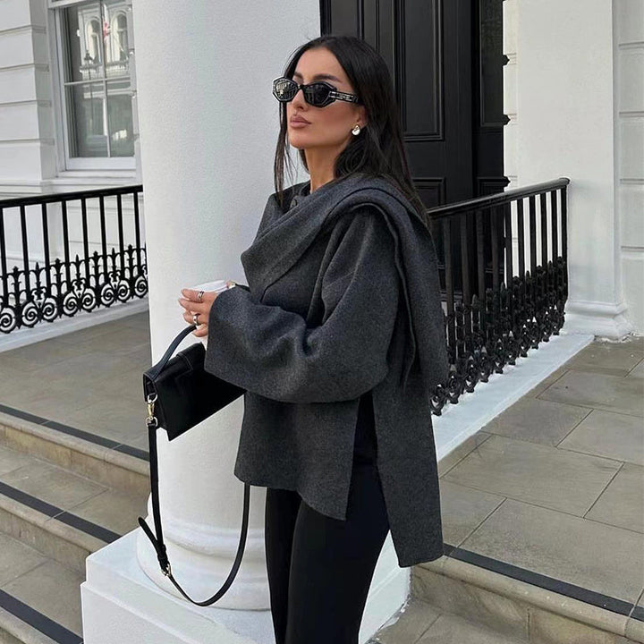 Stylish women winter coat featuring soft wool fabric