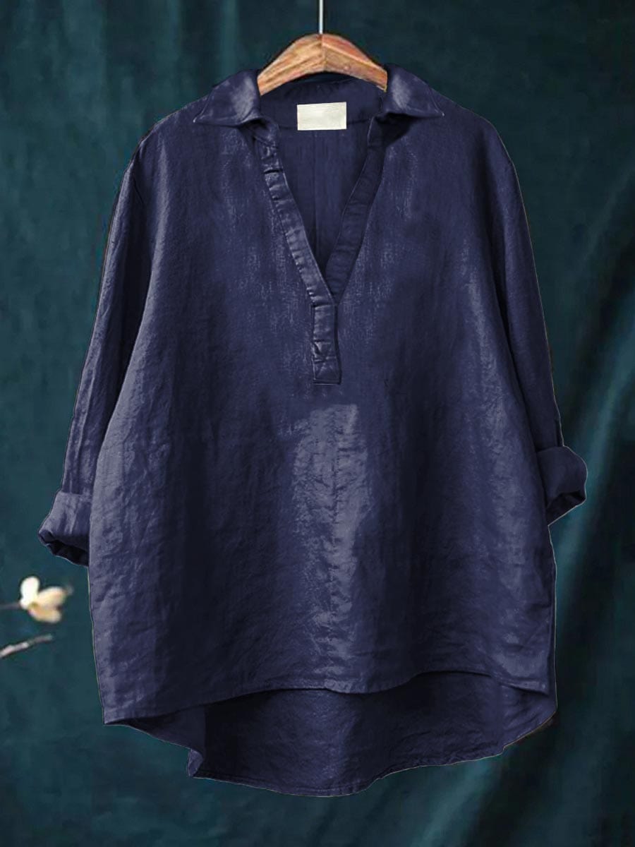 Elegant office wear blouse showing collar and button details