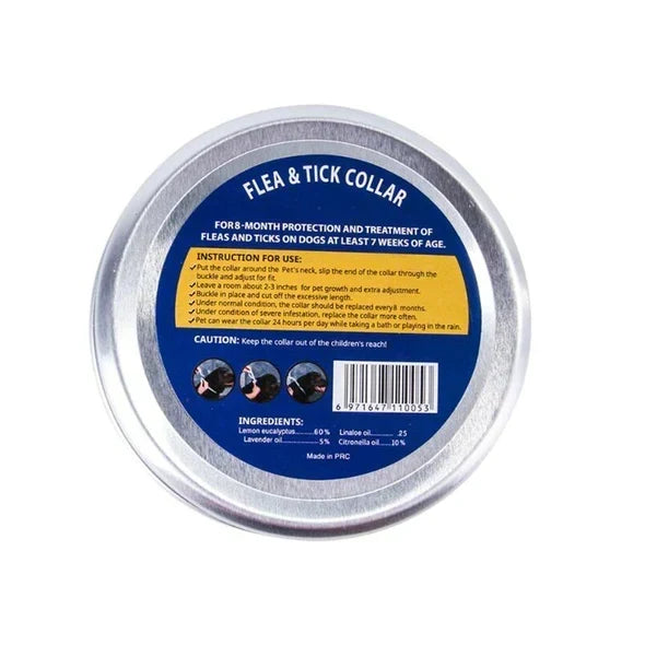 Product packaging tin lid showing detailed usage instructions and active ingredient information