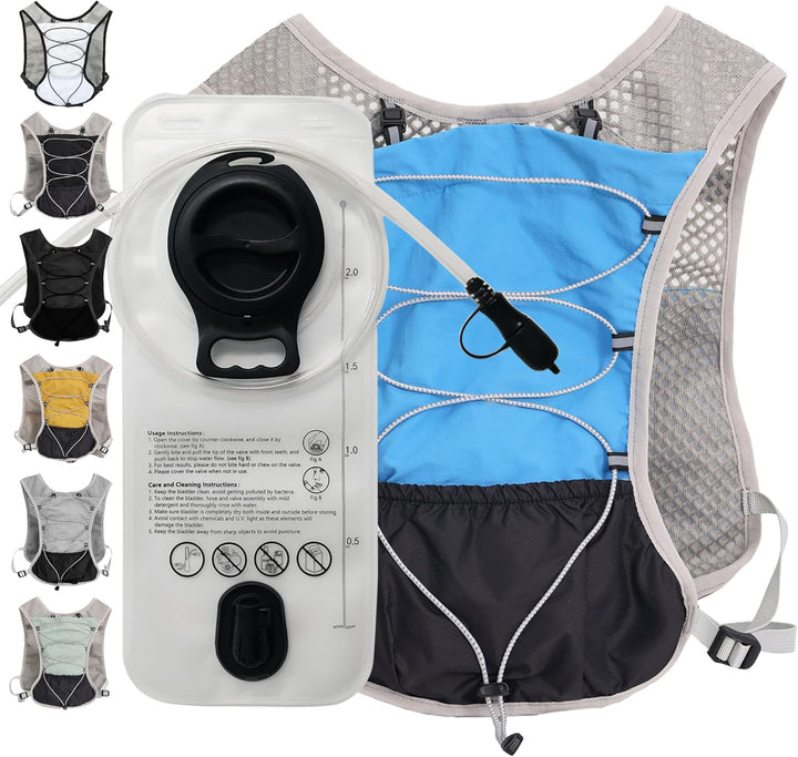 Flexible and soft material of ultra-light running vest with water bladder