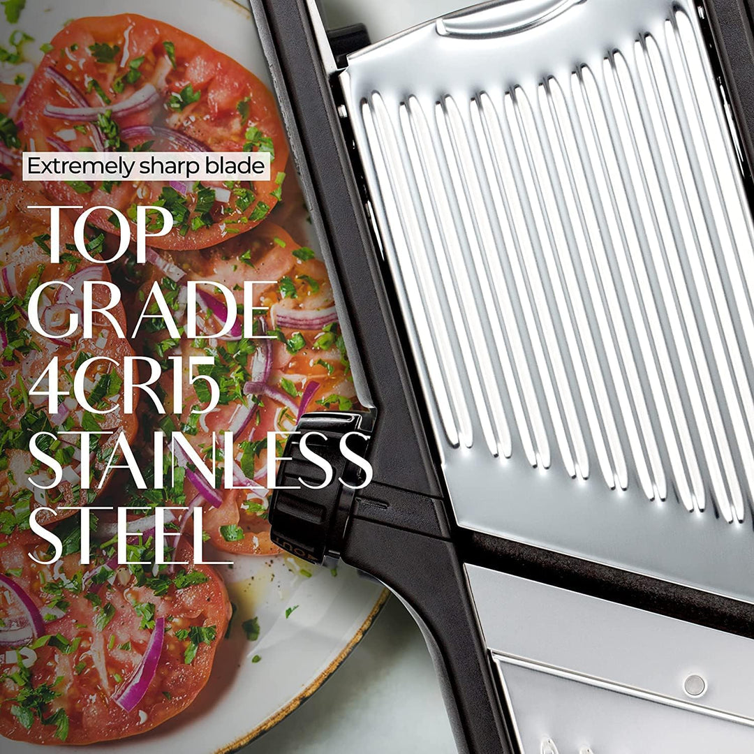 Multifunctional food prep tool slicing vegetables with precision