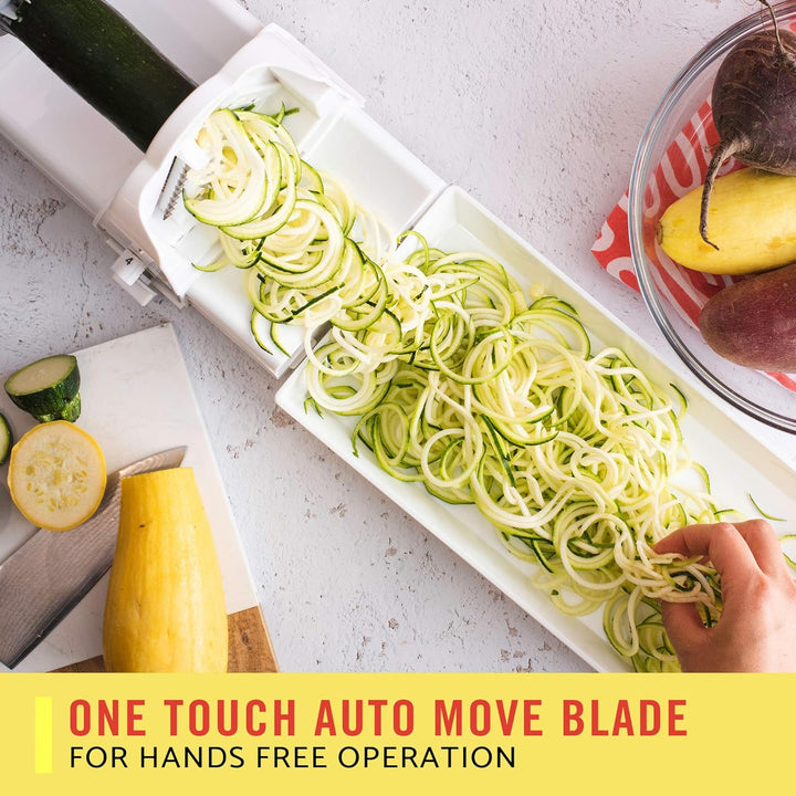 Electric vegetable spiralizer with stainless steel blades for zucchini noodles