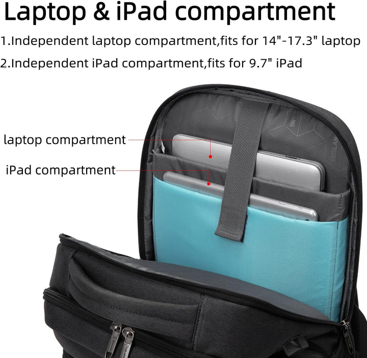 Unisex water-resistant travel laptop backpack in neutral color