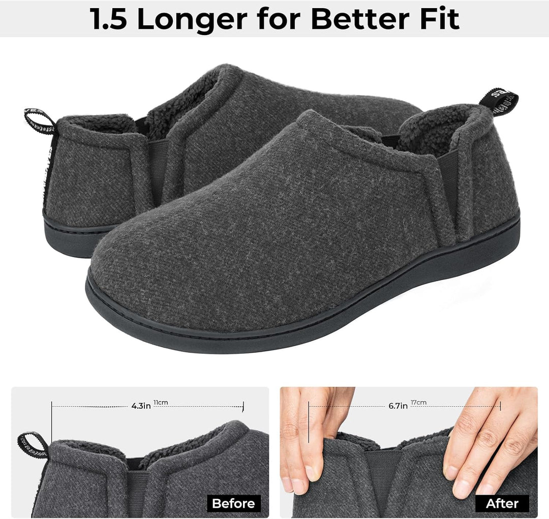 Warm winter footwear featuring soft textile upper and plush interior