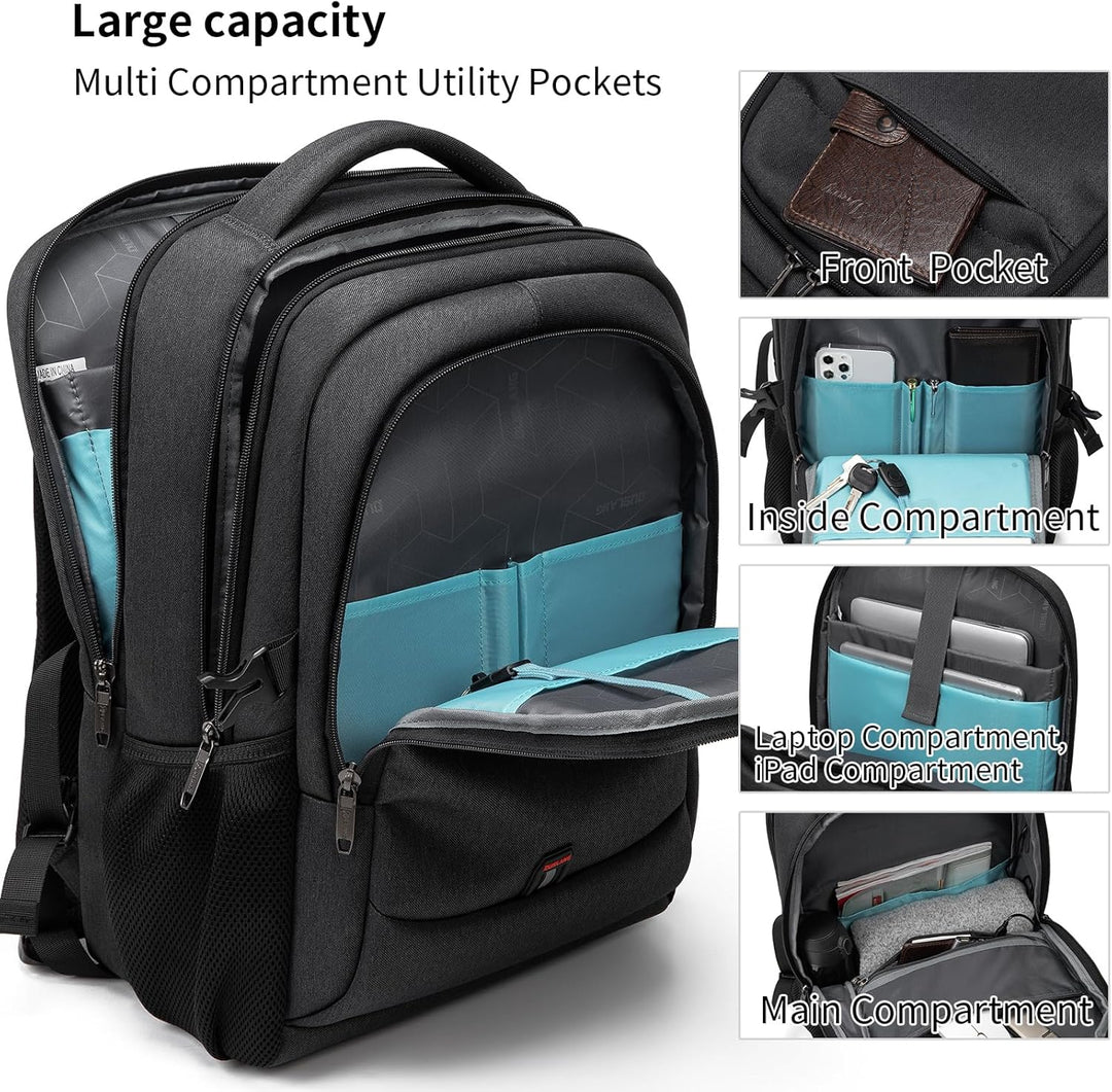 Key fob attachment clip inside the front organizer pocket