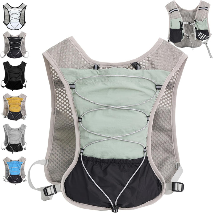 Detailed shot of mesh ventilation on lightweight hydration running vest