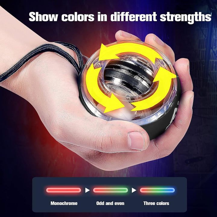 Portable fitness grip strength trainer being held firmly in a person hand