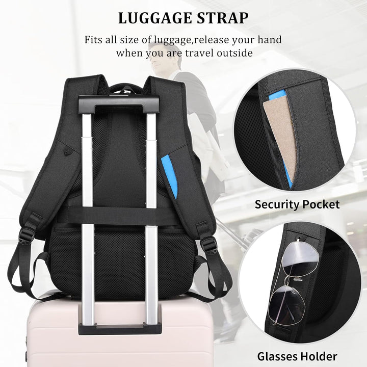Business traveler navigating hotel lobby with the carry-on bag