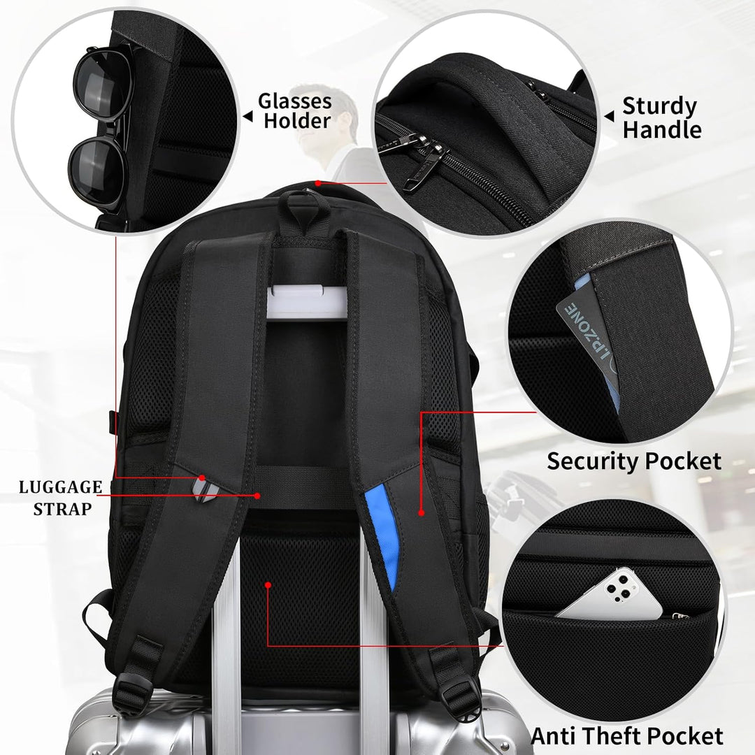 Daily commuter boarding public transit with the secure backpack