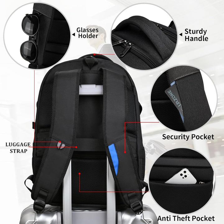 Daily commuter boarding public transit with the secure backpack