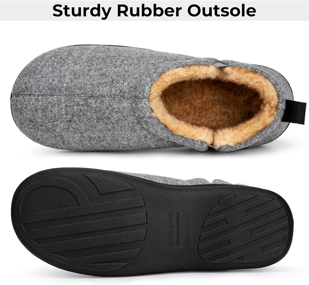 Plush house slippers featuring lightweight design and warm insulation