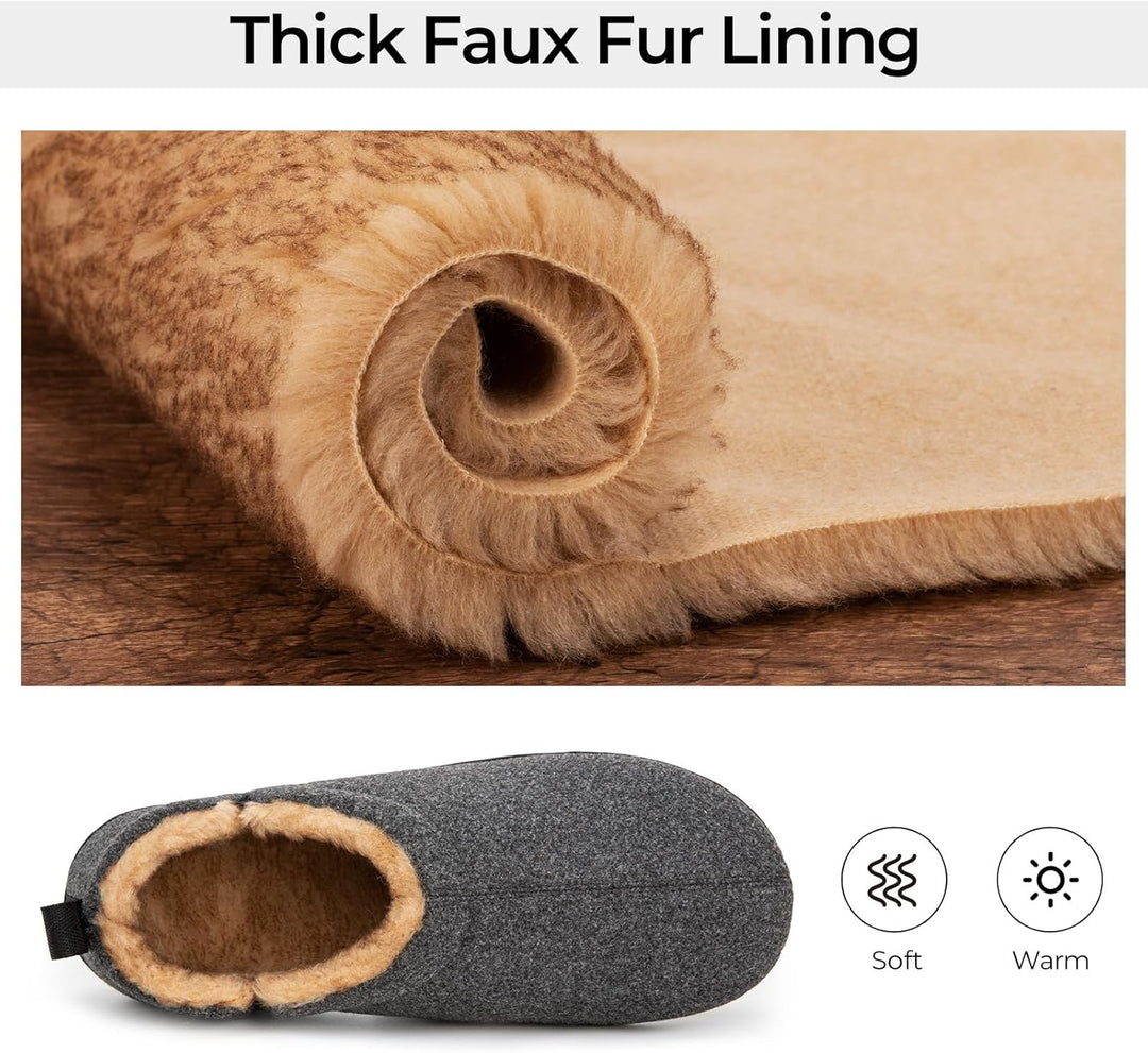 Mens casual house slippers with modern design and warm lining