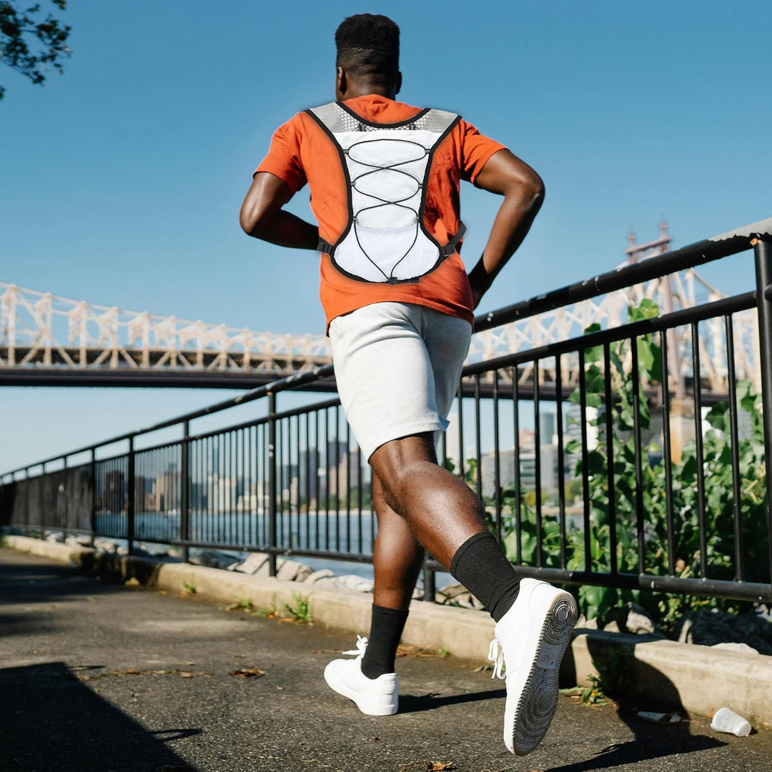 Contoured fit of unisex running vest for male and female athletes
