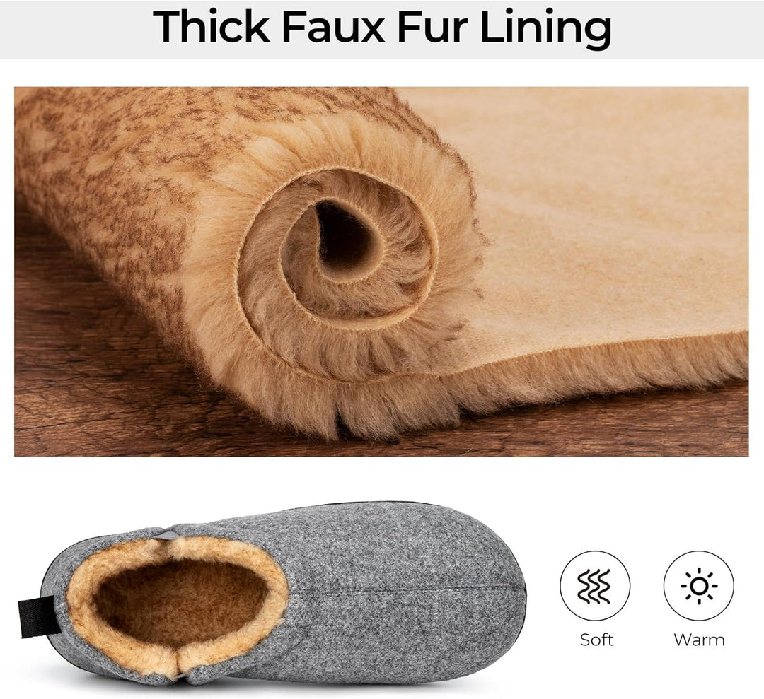 Warm fleece-lined slippers for men providing superior cold-weather comfort