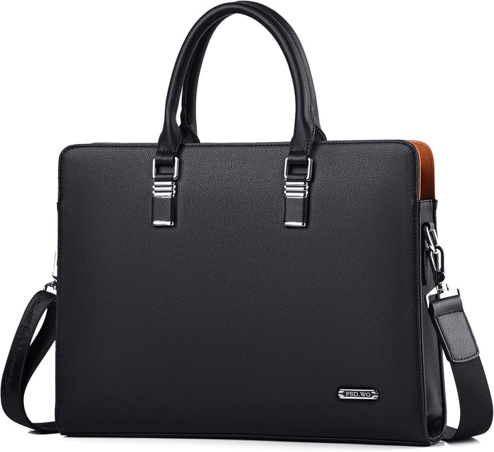 Brown leather work bag for office professionals