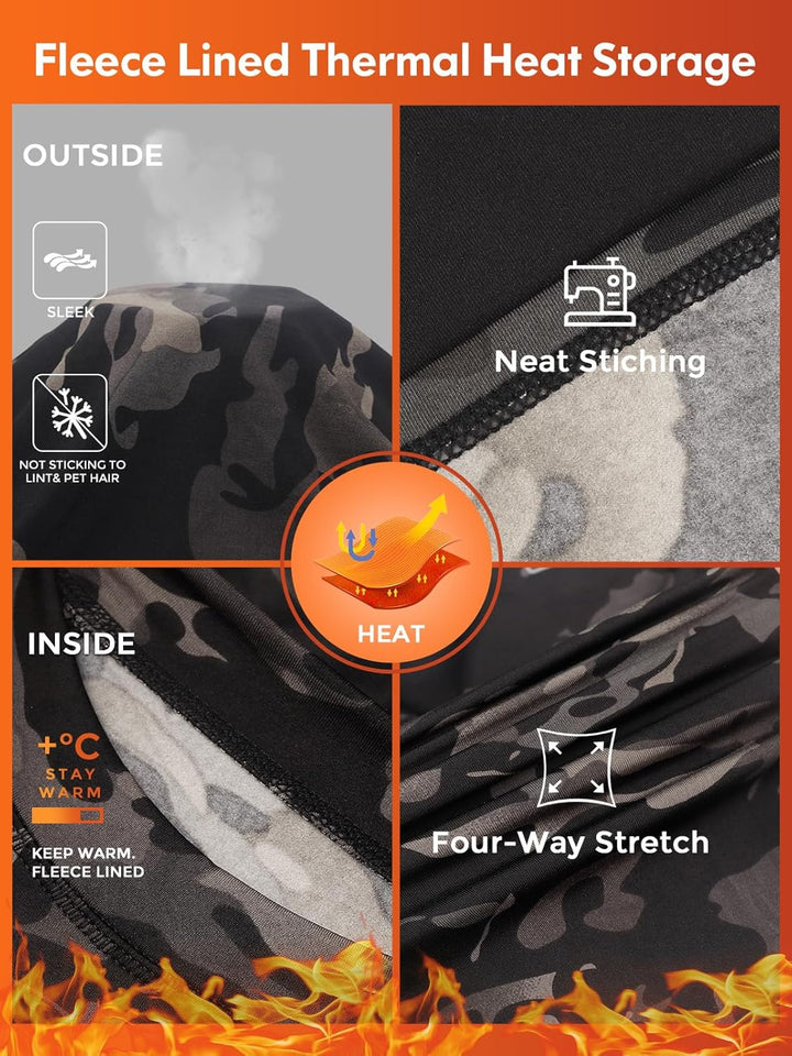Thermal top and bottoms packed inside a travel storage bag