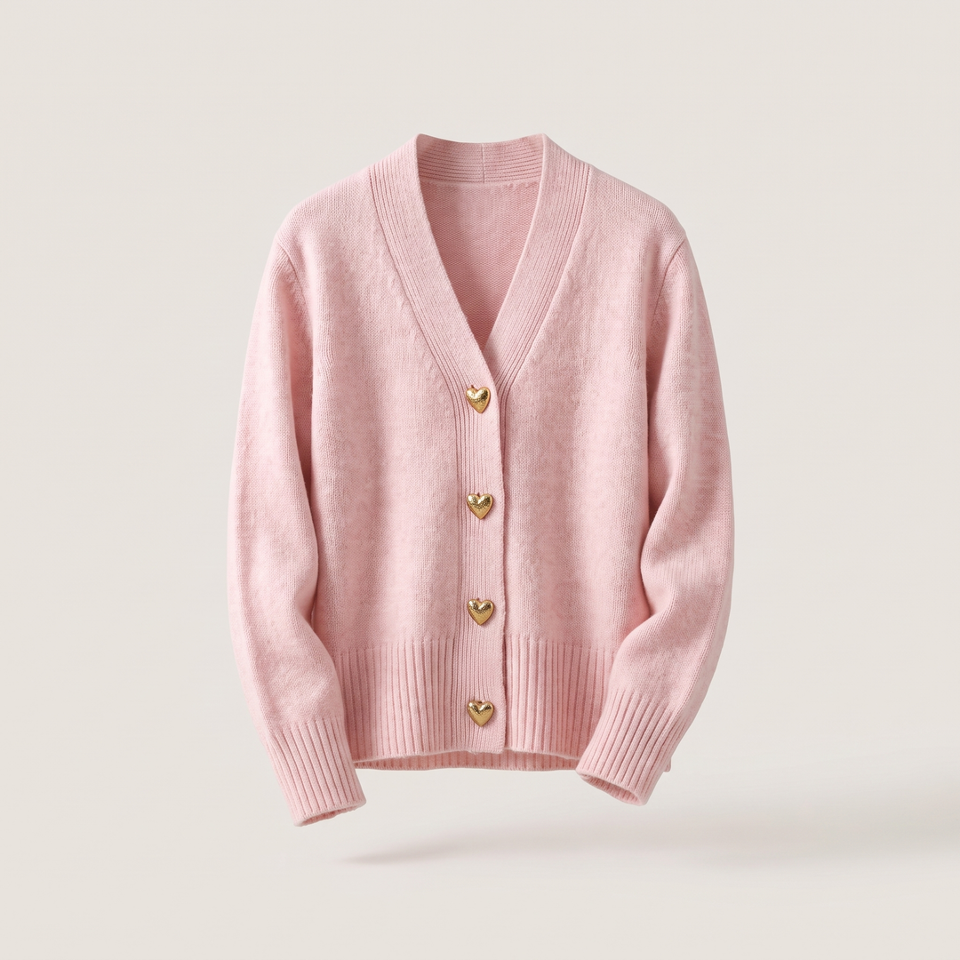 Detailed shot of the soft knit fabric texture on the women's cardigan