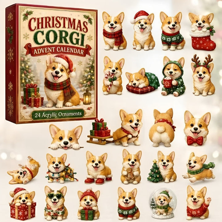Dog collectibles advent calendar box showing holiday countdown toy figures