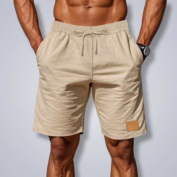 Detailed view of stitching and hem on mens comfort fit apparel