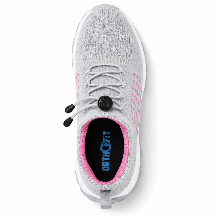 Side angle of casual women trainers designed for standing all day