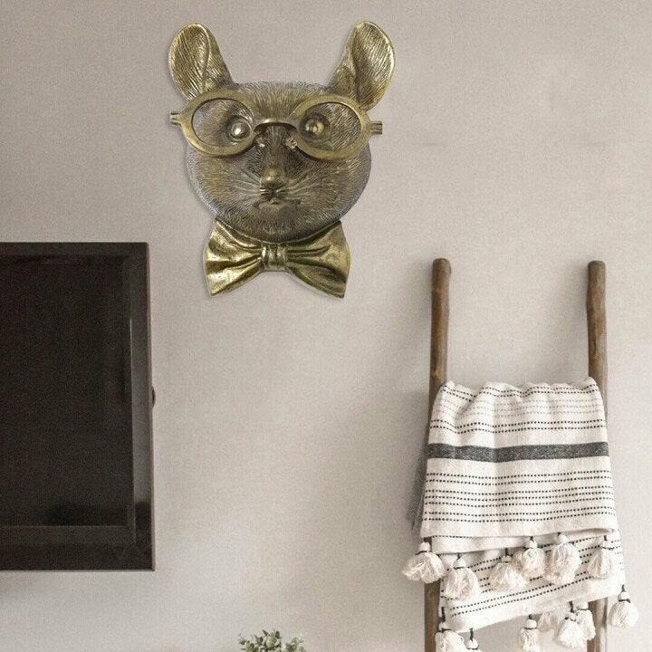 Hand-painted resin animal sculpture showcasing vibrant colors for stylish wall decor
