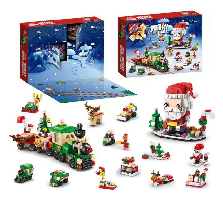 Kids construction blocks festive holiday themed figures
