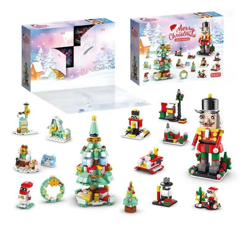 Advent calendar winter holiday construction brick toys