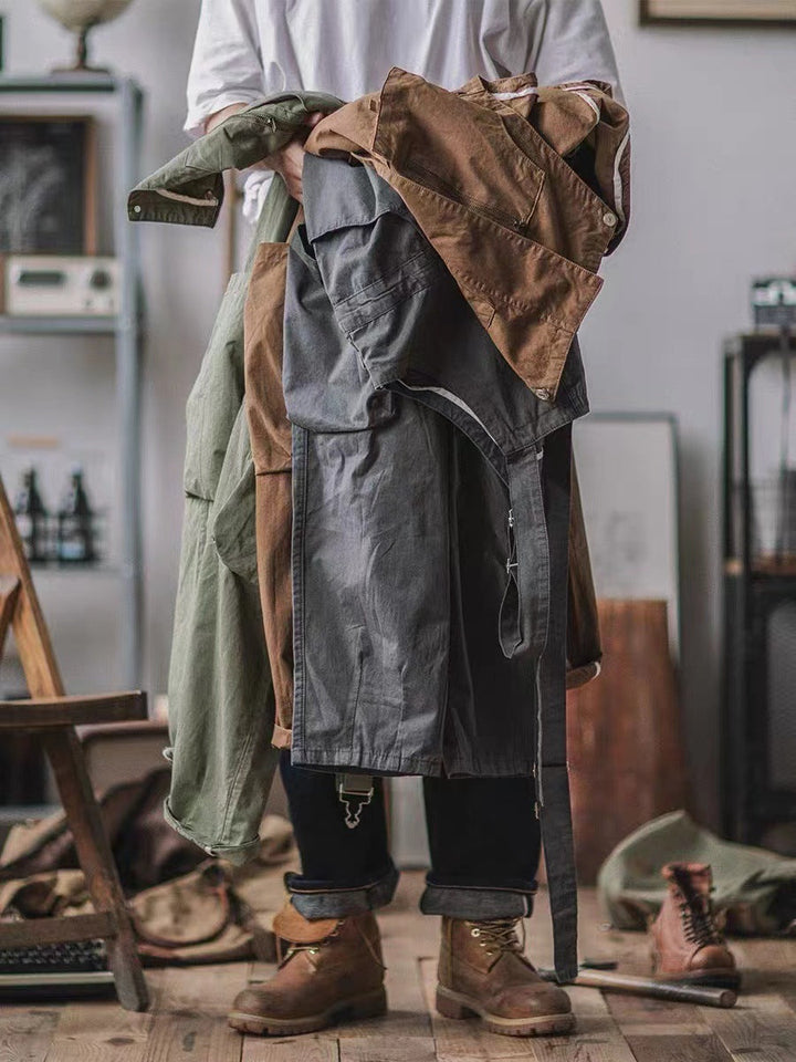 Full length shot of men's cargo overalls in alternative colorway