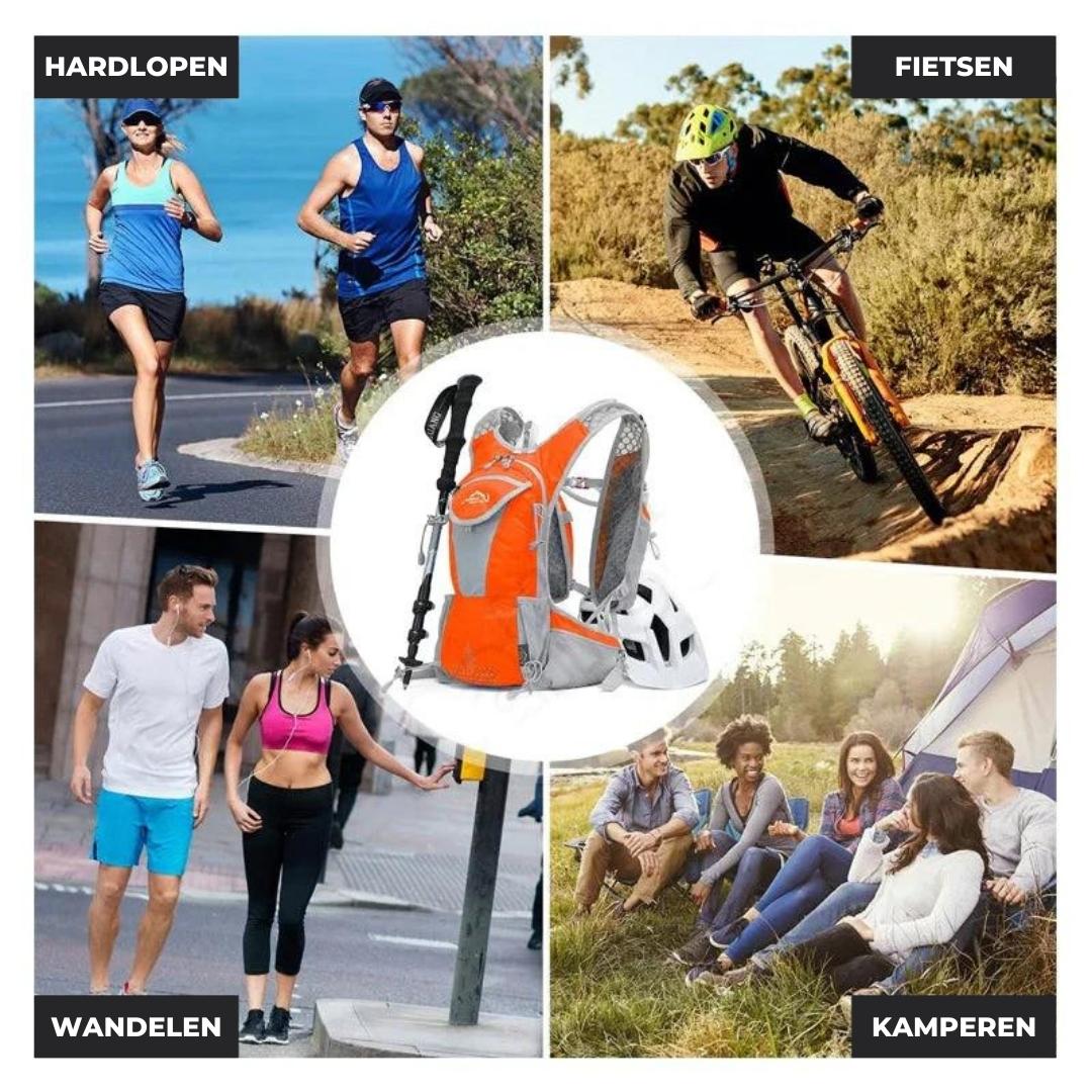 Ergonomic outdoor gear cycling backpack with included water reservoir
