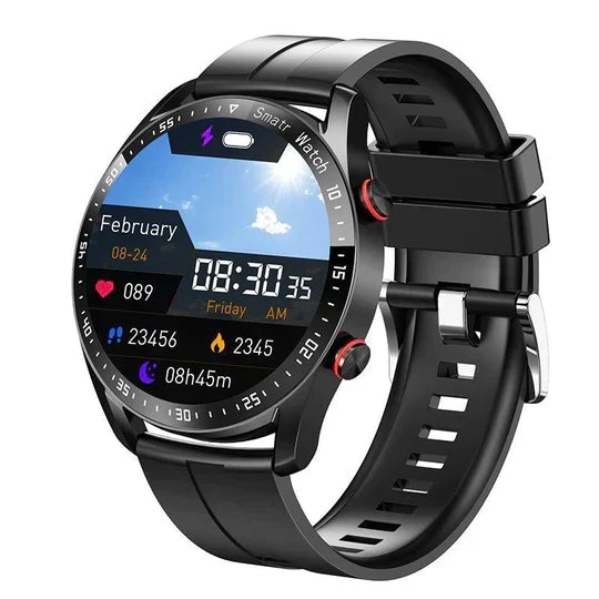 Unisex digital watch worn on wrist, showcasing sleek modern aesthetics