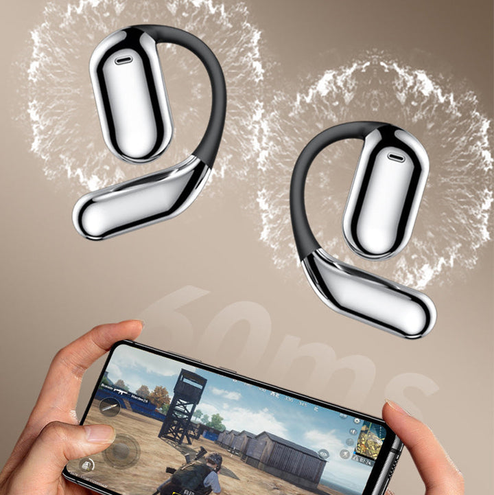Wireless earbuds charging case open with digital touchscreen lit up