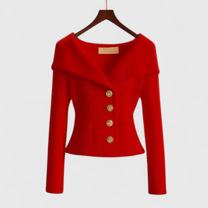 Jessulva | Women’s Ribbed Collar Cardigan