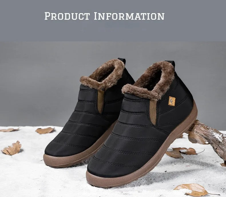Mens and womens casual winter shoes showing the easy pull-on tab feature.